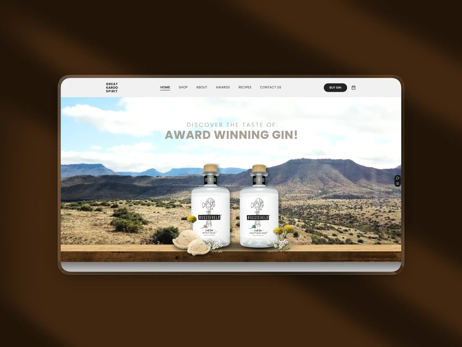 Great Karoo Spirit homepage on mobile
