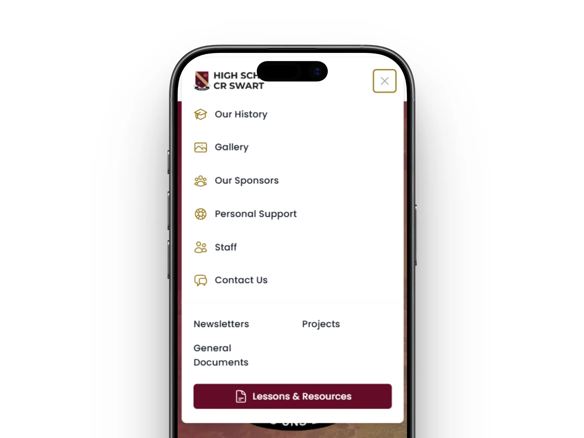 Hoërskool C.R. Swart — Personal Support page with learner resources