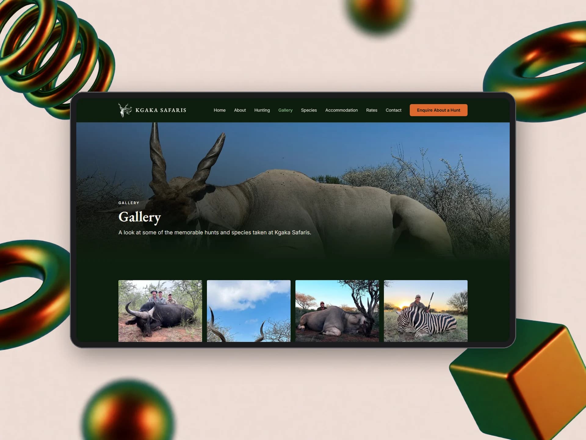 Kgaka Safaris gallery on mobile
