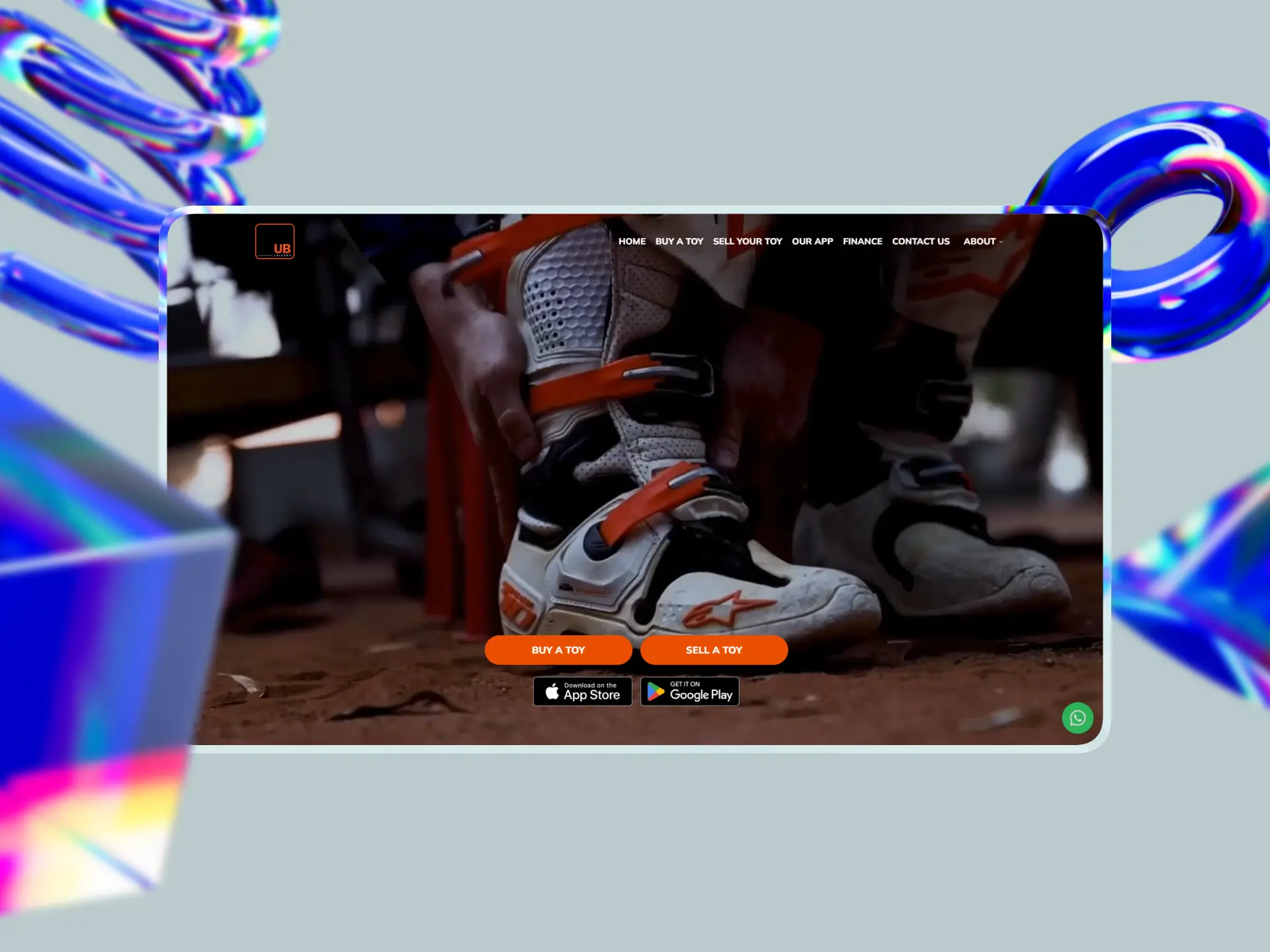 UB Leisure homepage on mobile