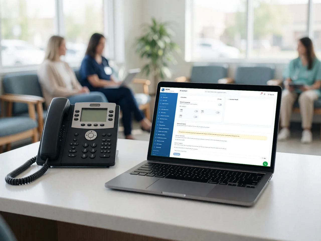 IdleVoip AI assistant settings with per-handset switches and personas